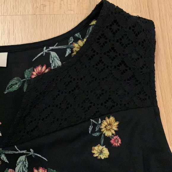 Style & Co (Macy’s) Floral Net Handkerchief Hem Dress L - Picture 2 of 8